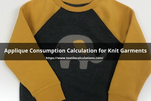 applique consumption calculation for knit